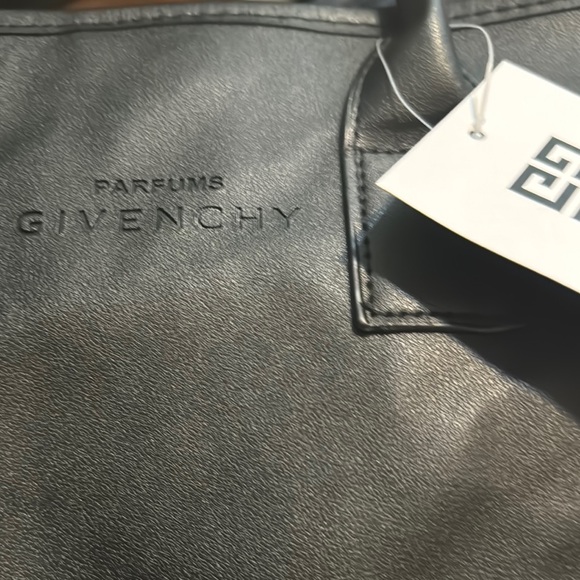 GIVENCHY Parfums Black Faux Leather Double Handle Tote Bag Snap Closure - Picture 7 of 7